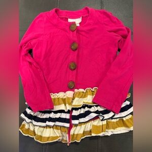 Sweet Honey Pink Ruffled Kids Top